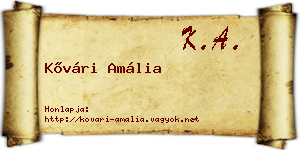 Kővári Amália névjegykártya