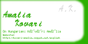 amalia kovari business card